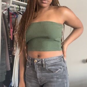 Green Bando Urban Outfitters Ribbed top